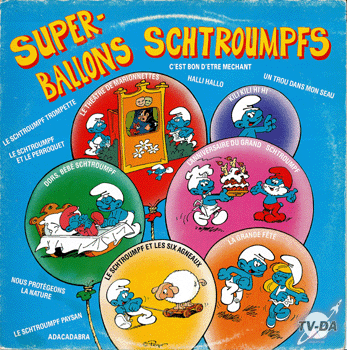 Les Schtroumpfs - Super-ballons disque vinyle 33 tours Les Schtroumpfs - Super-ballons
