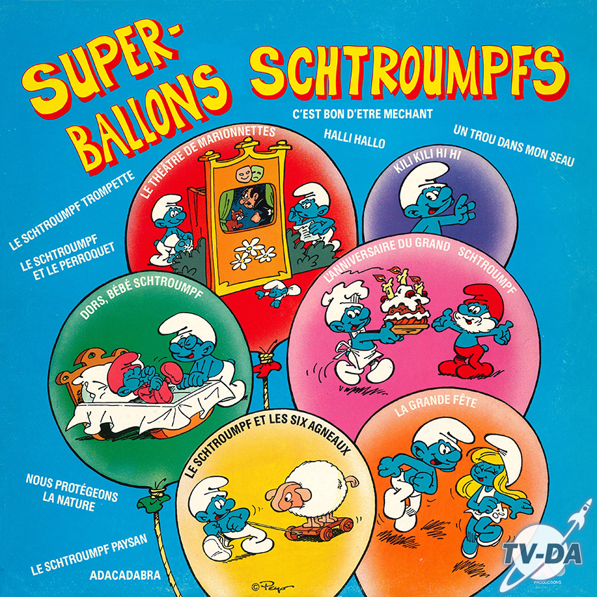schtroumpfs super ballons disque vinyle 33 tours