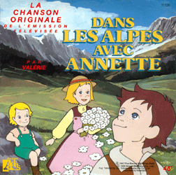 disque vinyle 45 tours dans les alpes avec Annette