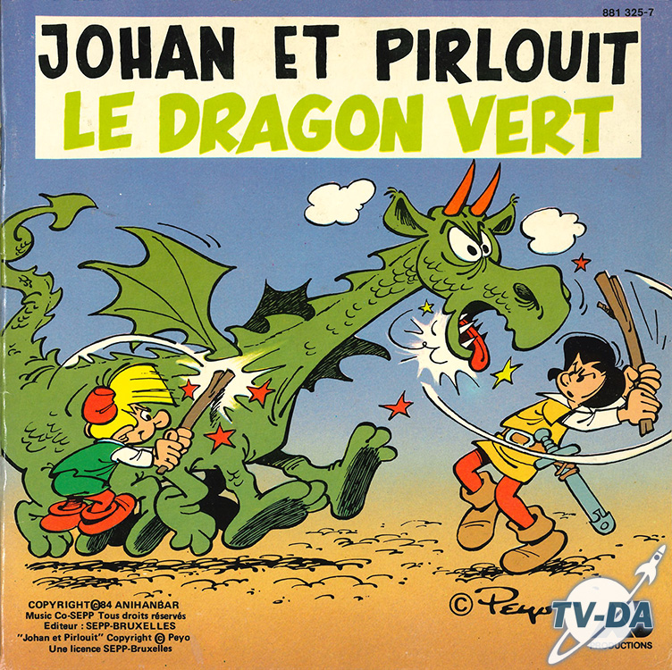 johan pirlouit dragon vert livre disque vinyle 45 tours