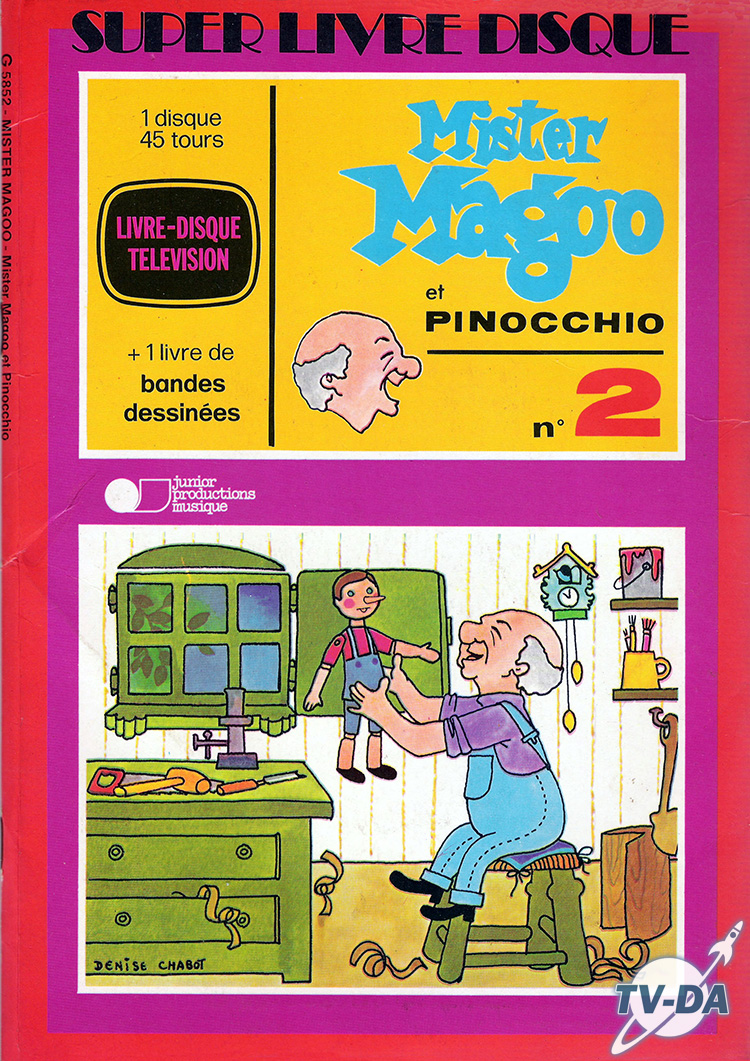 mister magoo pinocchio numero 2 livre disque vinyle 45 tours