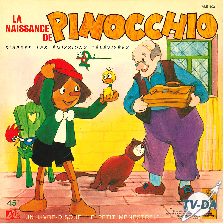 pinocchio naissance livre disque vinyle 45 tours