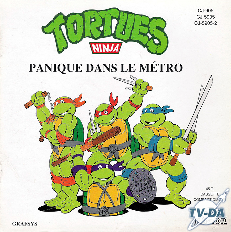 tortues ninja panique metro livre disque vinyle 45 tours