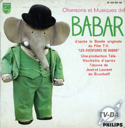 les aventures de Babar disque vinyle 45 tours babar