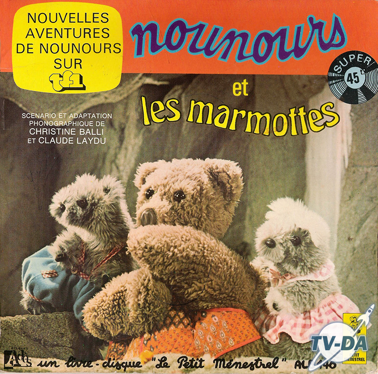 livre disque vinyle 45 tours nounours marmottes
