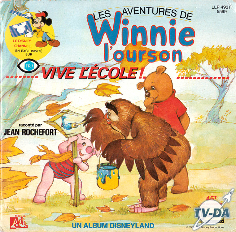 livre disque vinyle 45 tours winnie ourson vive ecole fr3