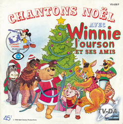 Chantons Noël disque vinyle 45 tours winnie l'ourson