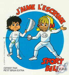 Sport Billy - J'aime l'escrime sport billy adhésif petit brun