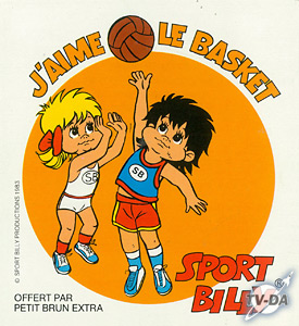 Sport Billy - J'aime le basket sport billy adhésif petit brun