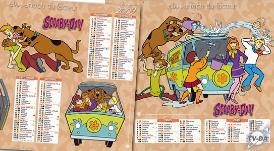 Scooby-doo calendrier almanach calendrier ptt scoubidou