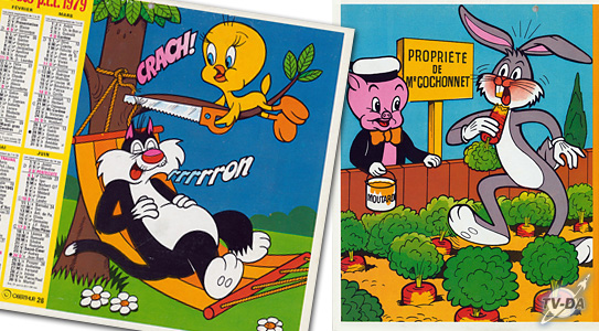 almanach calendrier ptt bugs bunny titi et grosminet