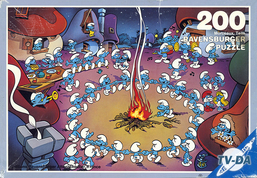 puzzle schtroumpfs feu camp