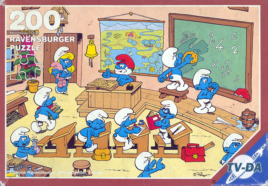 puzzle schtroumpfs ecole