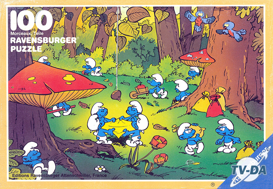 puzzle schtroumpfs recolte chataignes