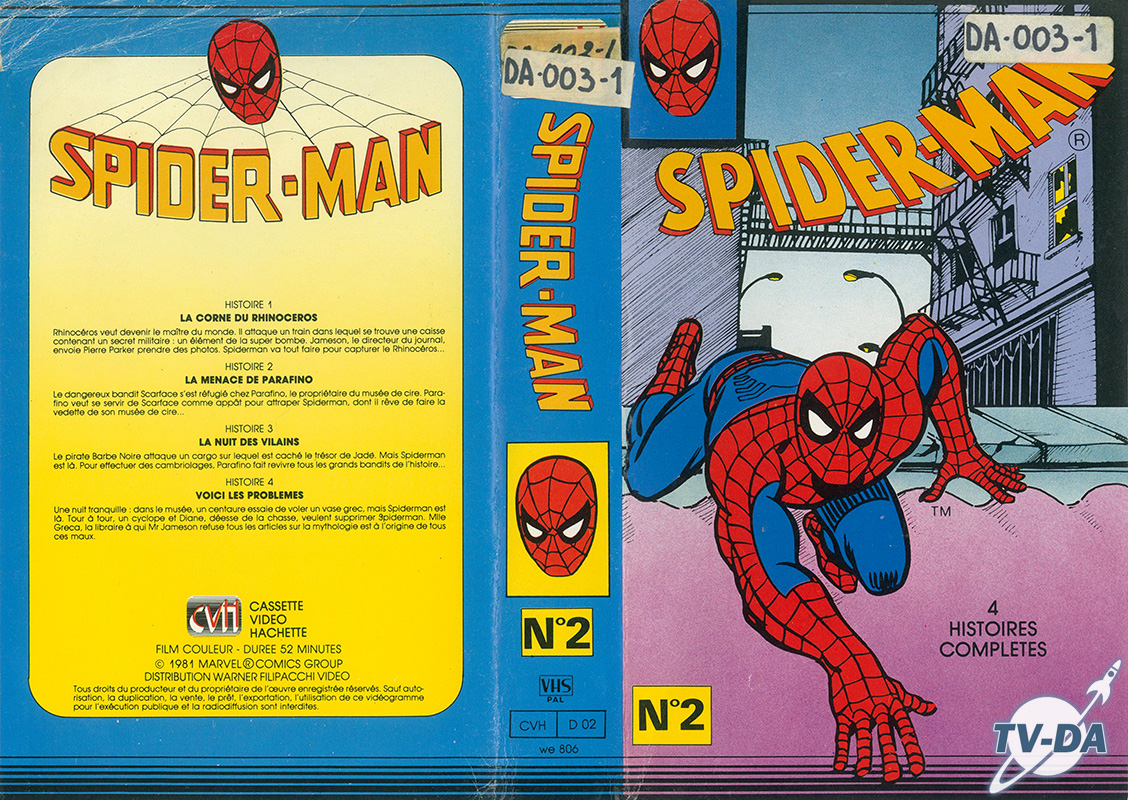 vhs cassette video spiderman numero 2