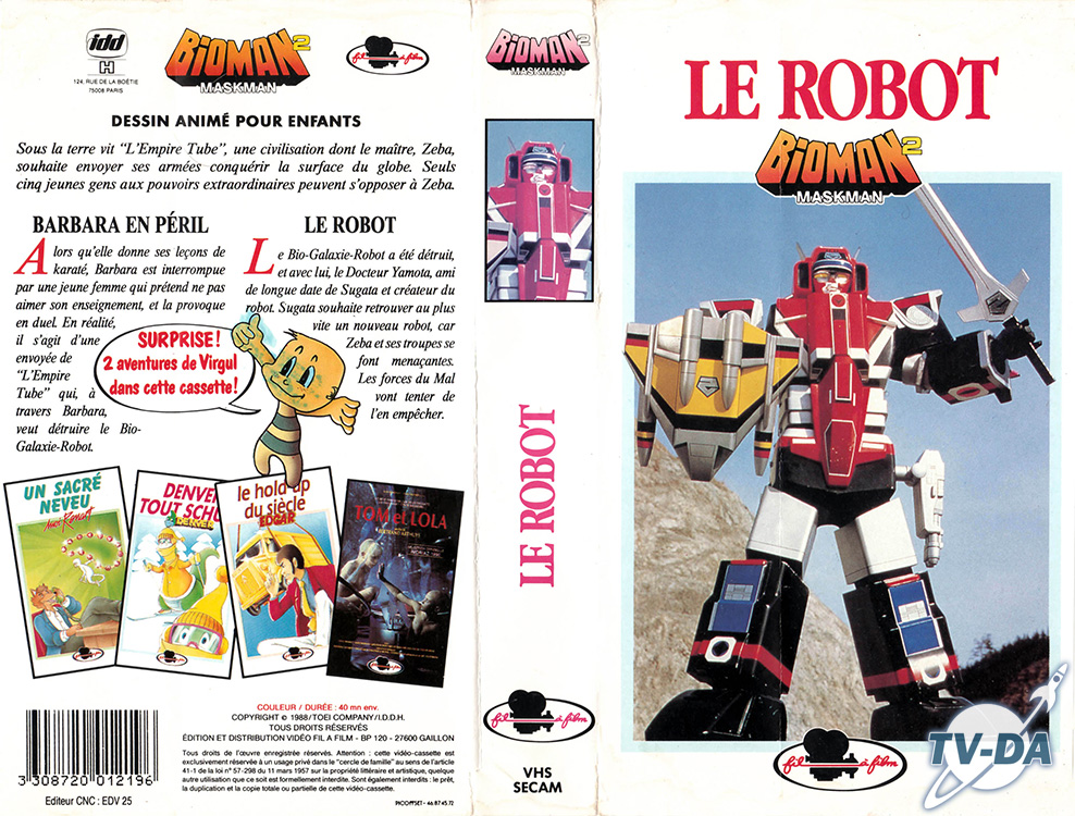 vhs cassette video bioman 2 maskman robot