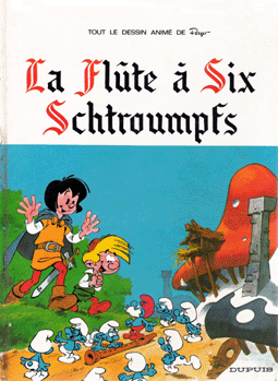 livre les schtroumpfs la flute a six schtroumpfs