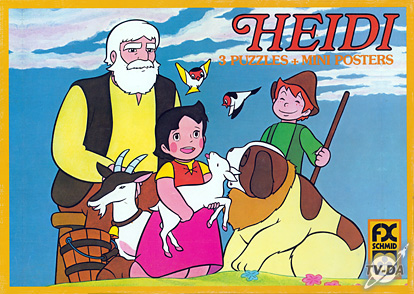 puzzles heidi, pierre et grand-pere